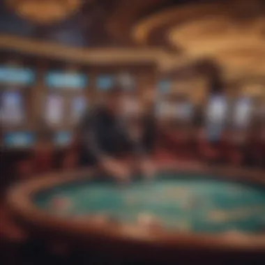 Luxurious casino environment with vibrant gaming tables