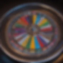 Color roulette wheel showcasing vibrant colors and numbers