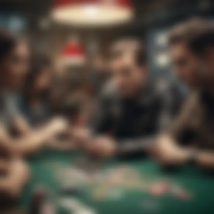 A group engaged in an intense poker game