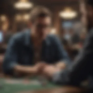 A player contemplating their next move in a poker game