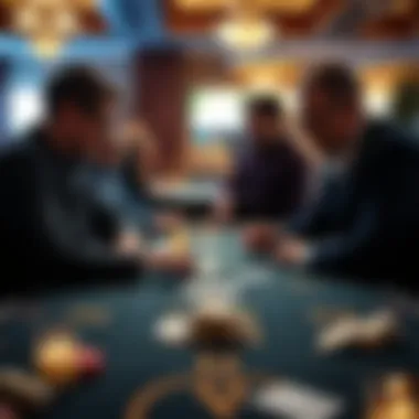 Players engaged in a lively blackjack game