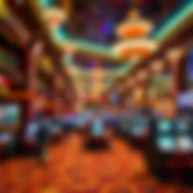 Interior of the casino floor bustling with excitement and gaming options
