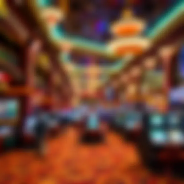 Interior of the casino floor bustling with excitement and gaming options