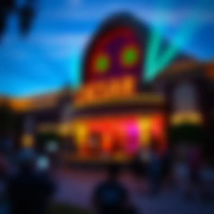 Exterior view of the venue during a vibrant event or festival