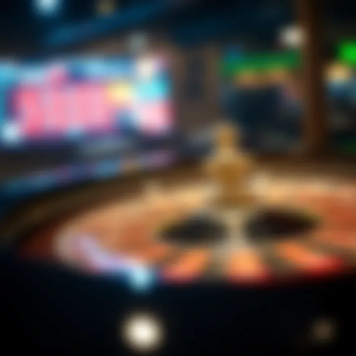 Engaging Digital Roulette Experience A close-up view of a digital roulette table with chips