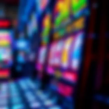 A close-up of a slot machine with vibrant graphics and potential winnings