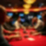 A vibrant scene of a poker table at Gun Lake, showcasing players engaged in a game.