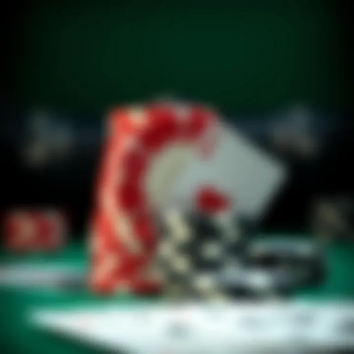 A close-up of poker chips and cards, symbolizing strategy and decision-making.