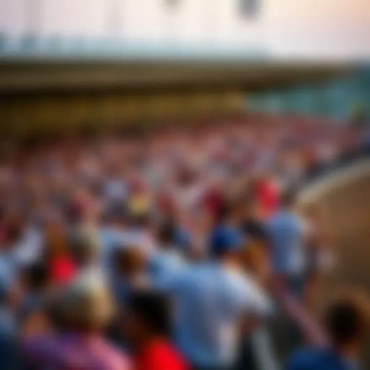 An image showcasing the vibrant atmosphere of a bustling racetrack with spectators cheering