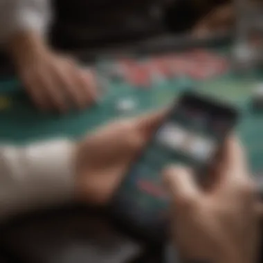 A close-up of a person placing a bet in a mobile gambling application