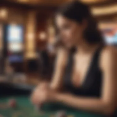 Player engaging at an online casino interface