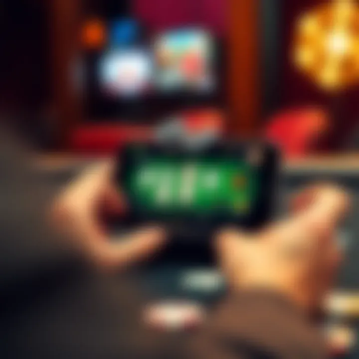 Online poker app interface showcasing gameplay