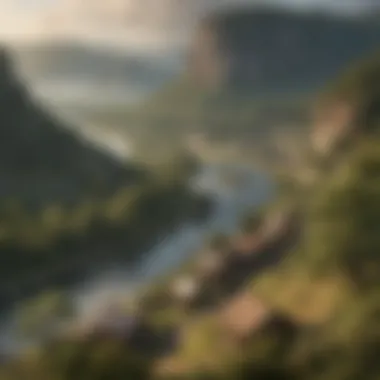 Cultural and Historical Significance of the Valley A historical depiction of the Cherokee River Valley, illustrating its cultural significance.