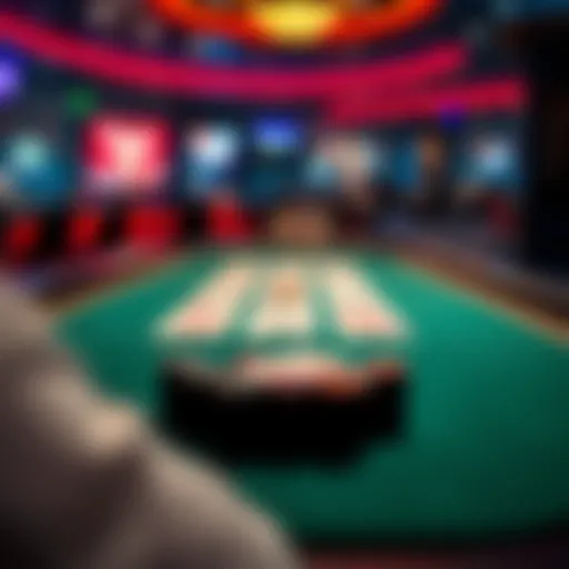 Virtual Three Card Poker Table Experience Virtual Three Card Poker table setup with cards