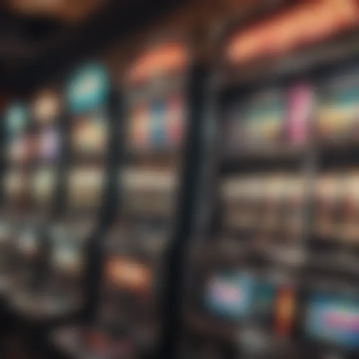 Colorful slot machines in a casino