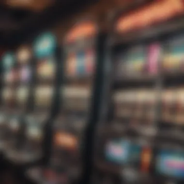 Vibrant Slot Machines Representing Chance Colorful slot machines in a casino