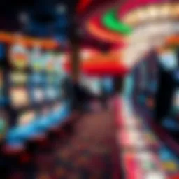 A vibrant casino floor showcasing various gaming machines