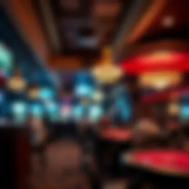 Interior view of a bustling poker room in Texas