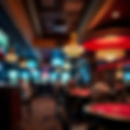 Interior view of a bustling poker room in Texas