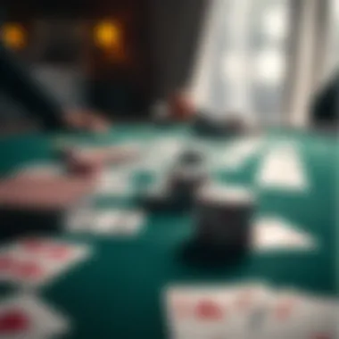 A strategic overview of spades gameplay with cards laid out on a table