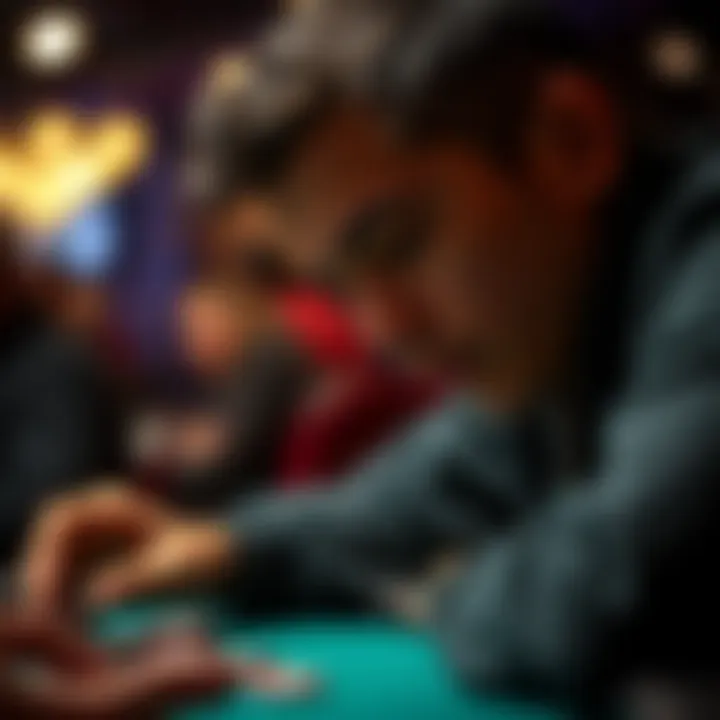 A close-up of a player focusing intently on their game