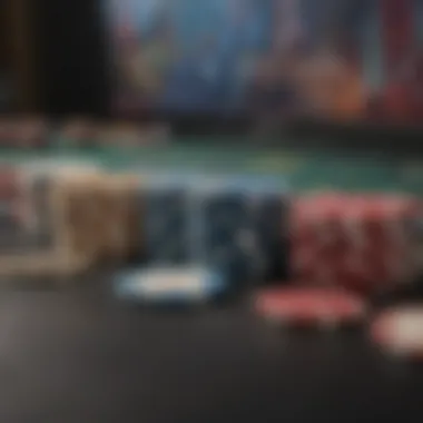 Different types of virtual poker chips displayed on a screen