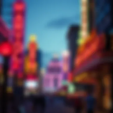 Fremont Street night view with neon lights illuminating the casino signs