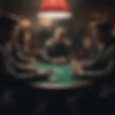 Silhouettes of players engaged in a tense poker match