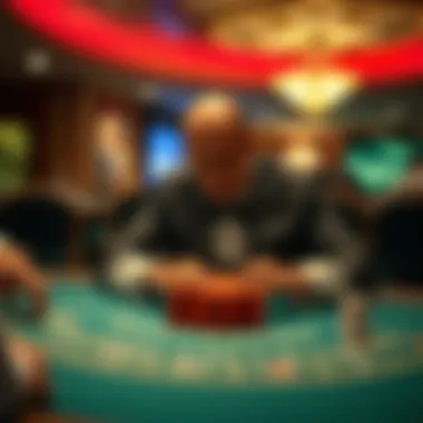 A focused player analyzing a blackjack table