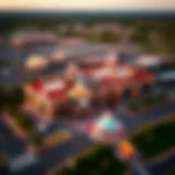 Aerial view of Midway Casino showcasing its architectural design and surrounding landscape.