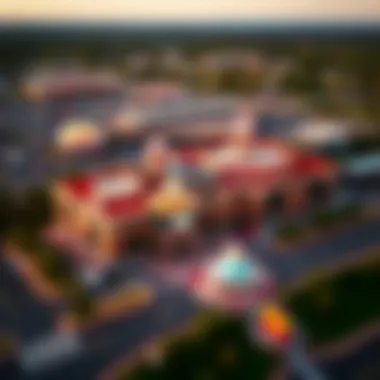 Aerial view of Midway Casino showcasing its architectural design and surrounding landscape.