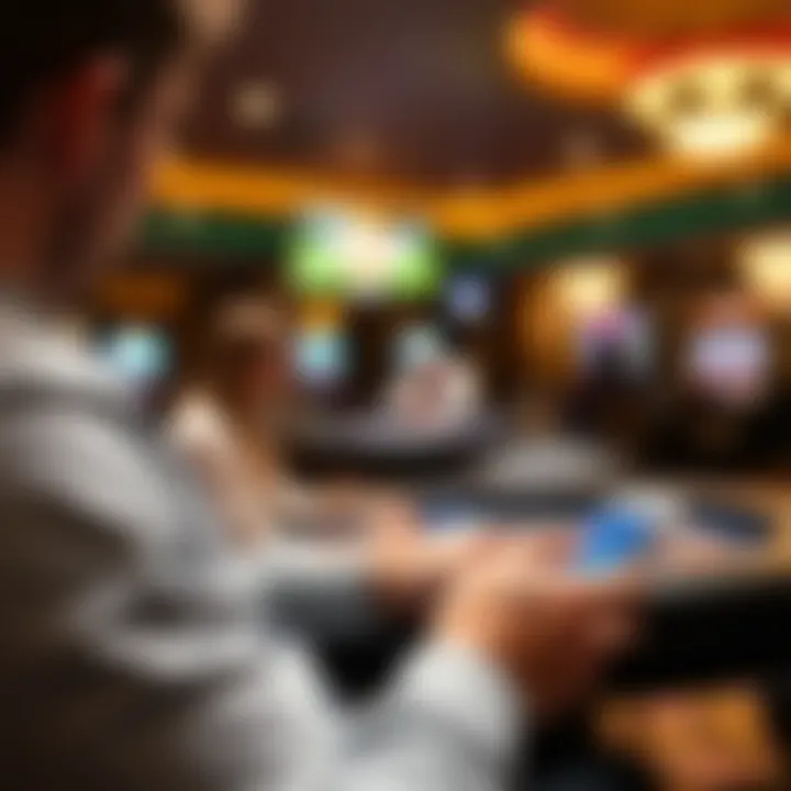 Player enjoying a virtual casino experience on a mobile device