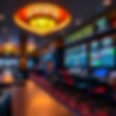 A panoramic view of Mountaineer Casino's vibrant sportsbook area