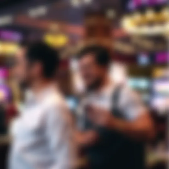 Casino Enthusiasts Engaging with MyVEGAS Rewards Conceptual image of casino enthusiasts engaging with MyVEGAS Rewards