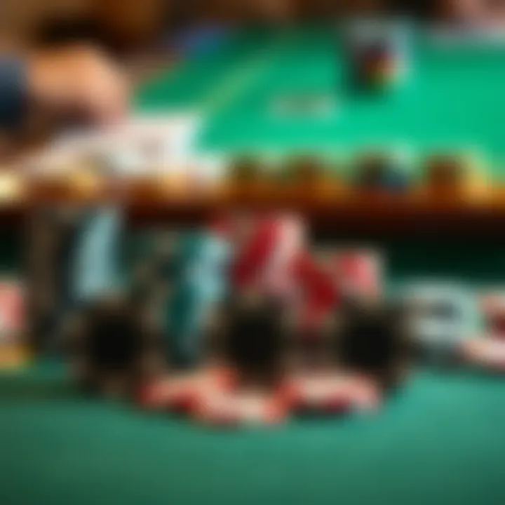 Strategic poker chips arranged in a winning formation