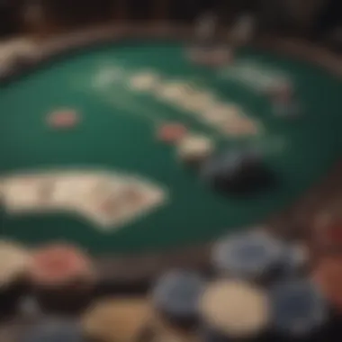 Digital poker table with cards and chips