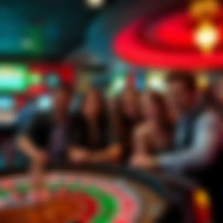 A group of friends enjoying a night out at a vibrant casino