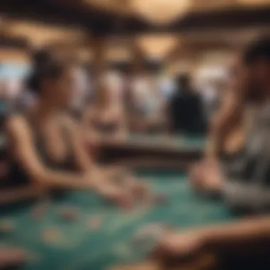 Visitors enjoying gaming tables at a casino