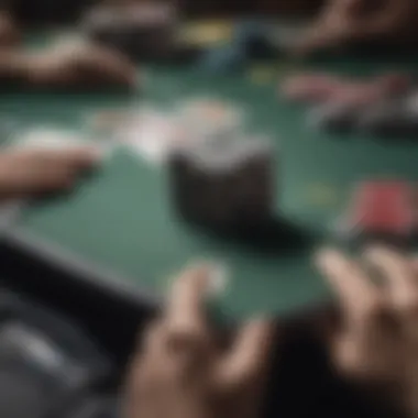 An exciting online poker game displaying a hand of cards on a digital table.