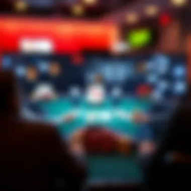 Visual representation of poker simulator interface showcasing various features.