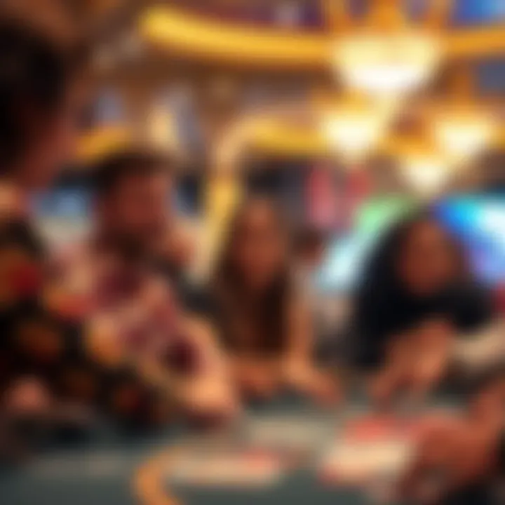 A vibrant gathering of players engaging in a Royal Flush Casino event