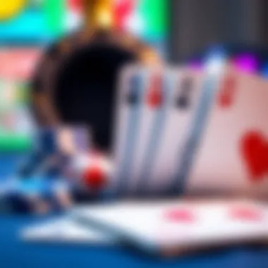 Close-up of Slingo Poker symbols and cards, showcasing the game's unique elements.