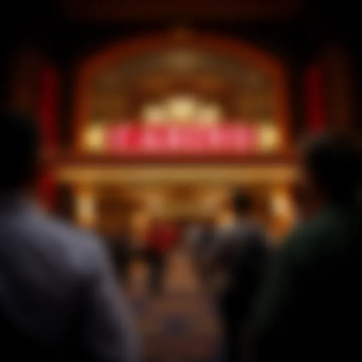 A bustling casino entrance with excited visitors