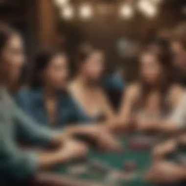 Illustration of a poker table with diverse participants