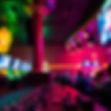 Vibrant entertainment scene with live performances