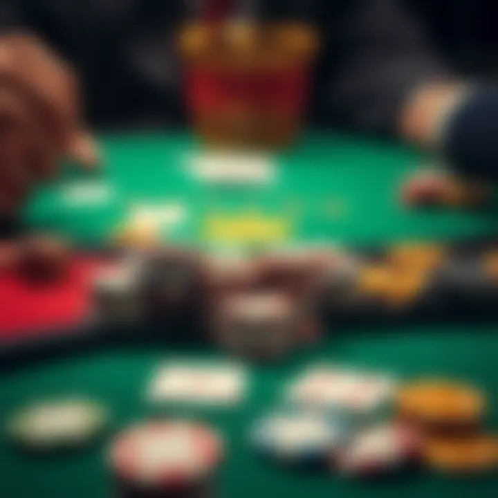 Visual representation of strategic poker gameplay