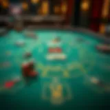 Intricate design of a blackjack table highlighting its layout and features