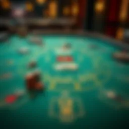 Intricate design of a blackjack table highlighting its layout and features