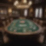 Overview of a professional Texas Hold'em poker table layout