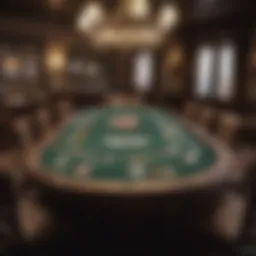 Overview of a professional Texas Hold'em poker table layout